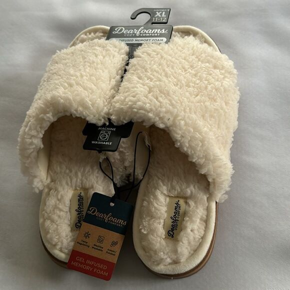 Fleece Slippers Womens XL 11 - 12 Memory Foam Dearfoams - Picture 1 of 4